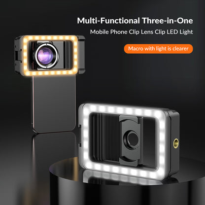 APEXEL APL-FL23 M17-37 LED Video Fill Light Portable Selfie Clip Light with 1 / 4 Thread Port for Phone