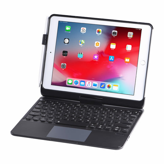 Q5 For iPad Air 2 / iPad Pro 9.7 inch (2016) / iPad 9.7-inch (2017) / (2018) Bluetooth Keyboard Case with 7-Color Backlit, 360-Degree Rotating Protective Case