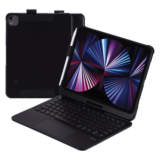 Q8 For iPad Air (2022) / Air (2020)  /  iPad Pro 11-inch (2018) / (2020) / (2021) / (2022) 360-Degree Rotating Bluetooth Keyboard Case Anti-Scratch Shockproof Keyboard Case with 7-Color Backlit