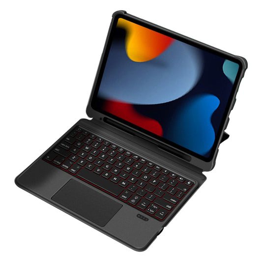 T5207D For iPad Air (2020) / (2022)  /  iPad Pro 11-inch (2018) / (2020) / (2021) / (2022) Removable Bluetooth Keyboard + Shockproof Cover, Wireless Keyboard Case with Backlit