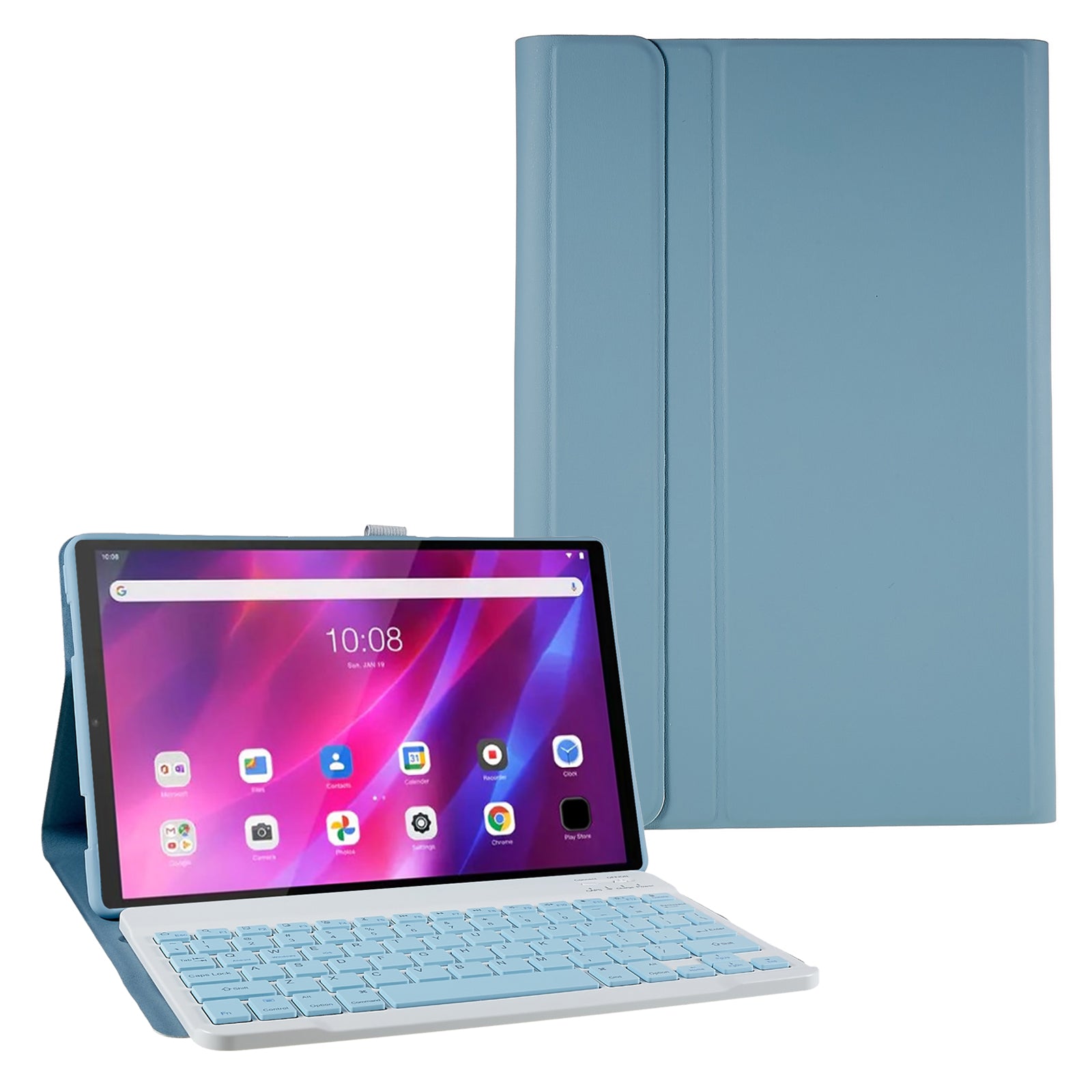 For Lenovo Tab P11 / Tab P11 Plus PU Leather Tablet Case Stand Anti-drop Protective Tablet Cover with Bluetooth Keyboard