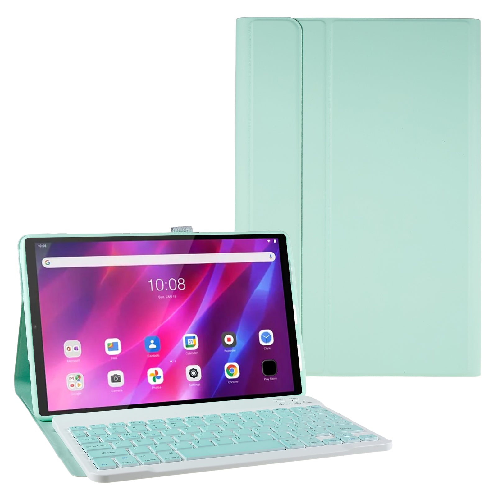 For Lenovo Tab P11 / Tab P11 Plus PU Leather Tablet Case Stand Anti-drop Protective Tablet Cover with Bluetooth Keyboard