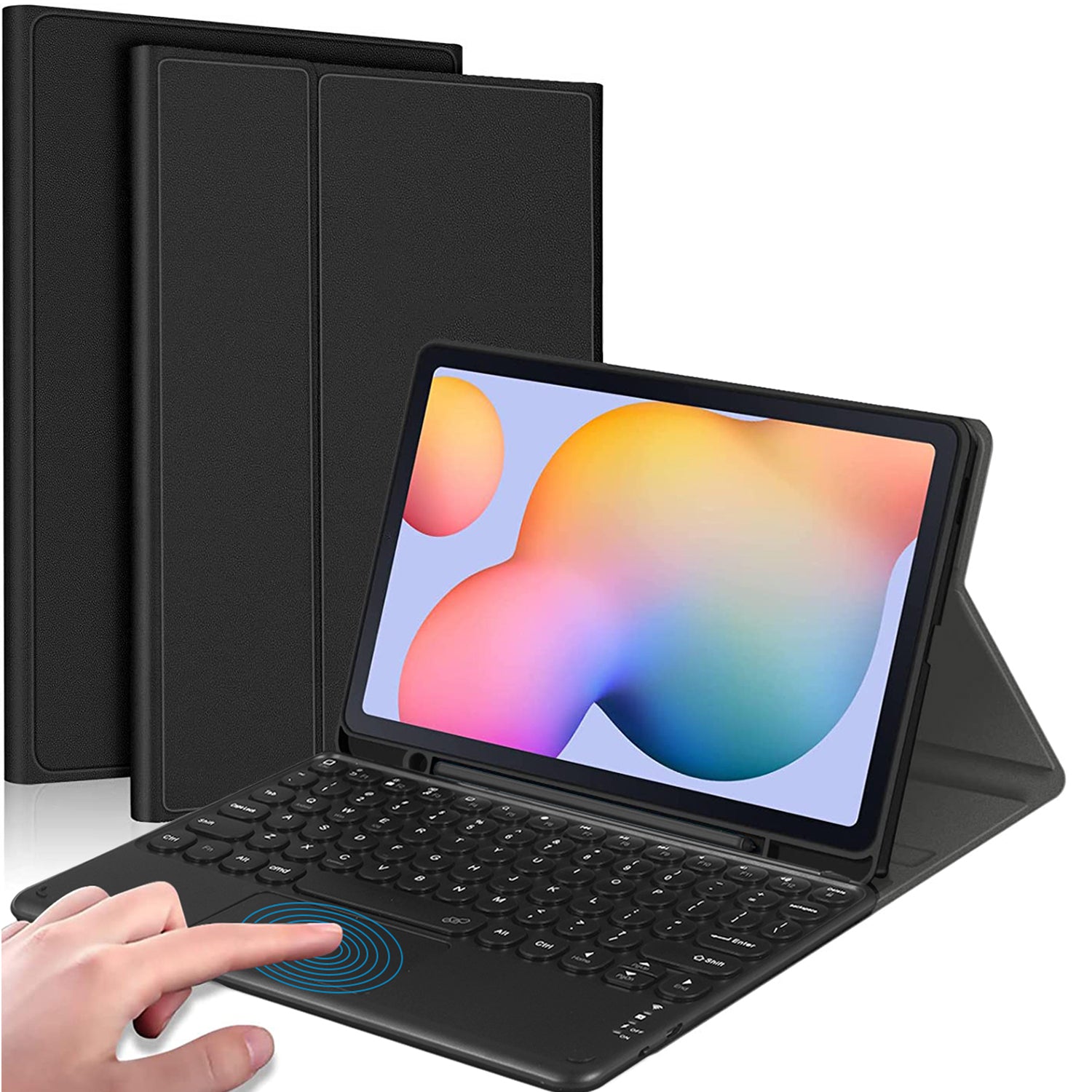 For Samsung Galaxy Tab S6 Lite / S6 Lite (2022) Bluetooth Keyboard with Touchpad, PU Leather Cover with Pen Holder