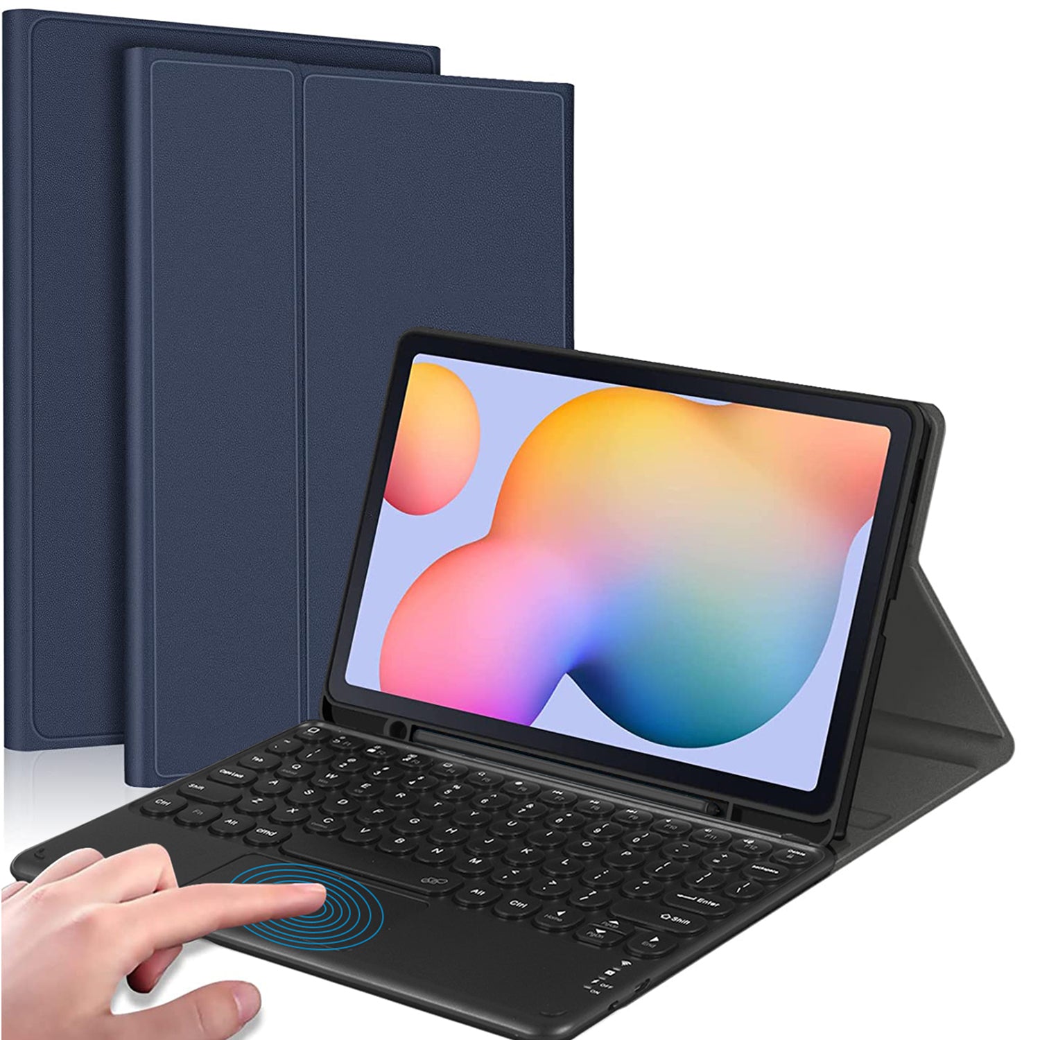 For Samsung Galaxy Tab S6 Lite / S6 Lite (2022) Bluetooth Keyboard with Touchpad, PU Leather Cover with Pen Holder