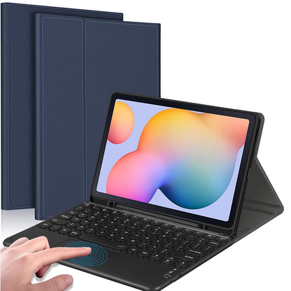 For Samsung Galaxy Tab S6 Lite / S6 Lite (2022) Bluetooth Keyboard with Touchpad, PU Leather Cover with Pen Holder