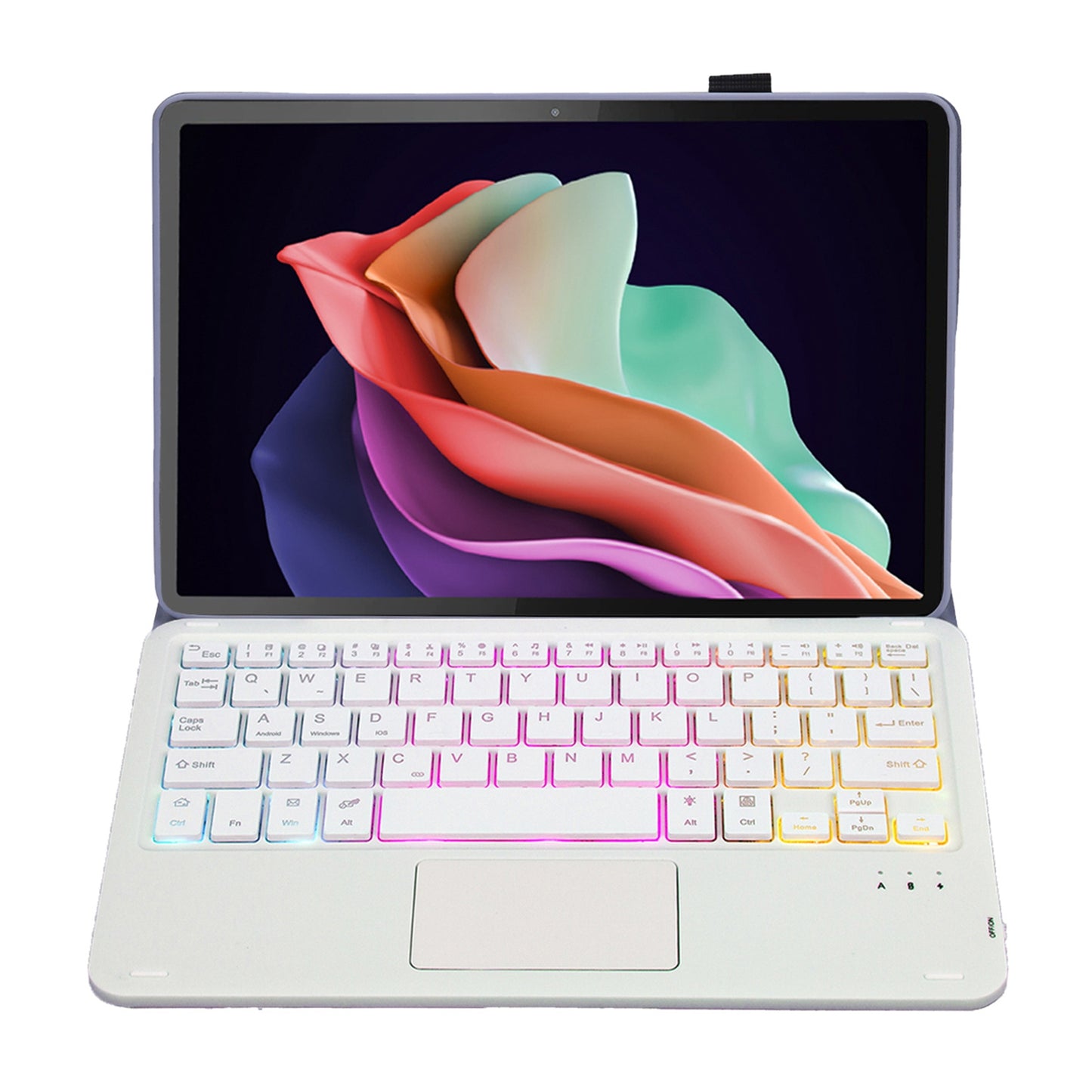 AHC3-AS For Huawei Enjoy Tablet 2 / MatePad C3 10.1 inch / T 10S 10.1 inch / T 10 9.7 inch / Honor Pad 6 10.1-inch / Pad 7 / Pad X8 Tablet Case + Detachable Keyboard with 3 Colour Backlight