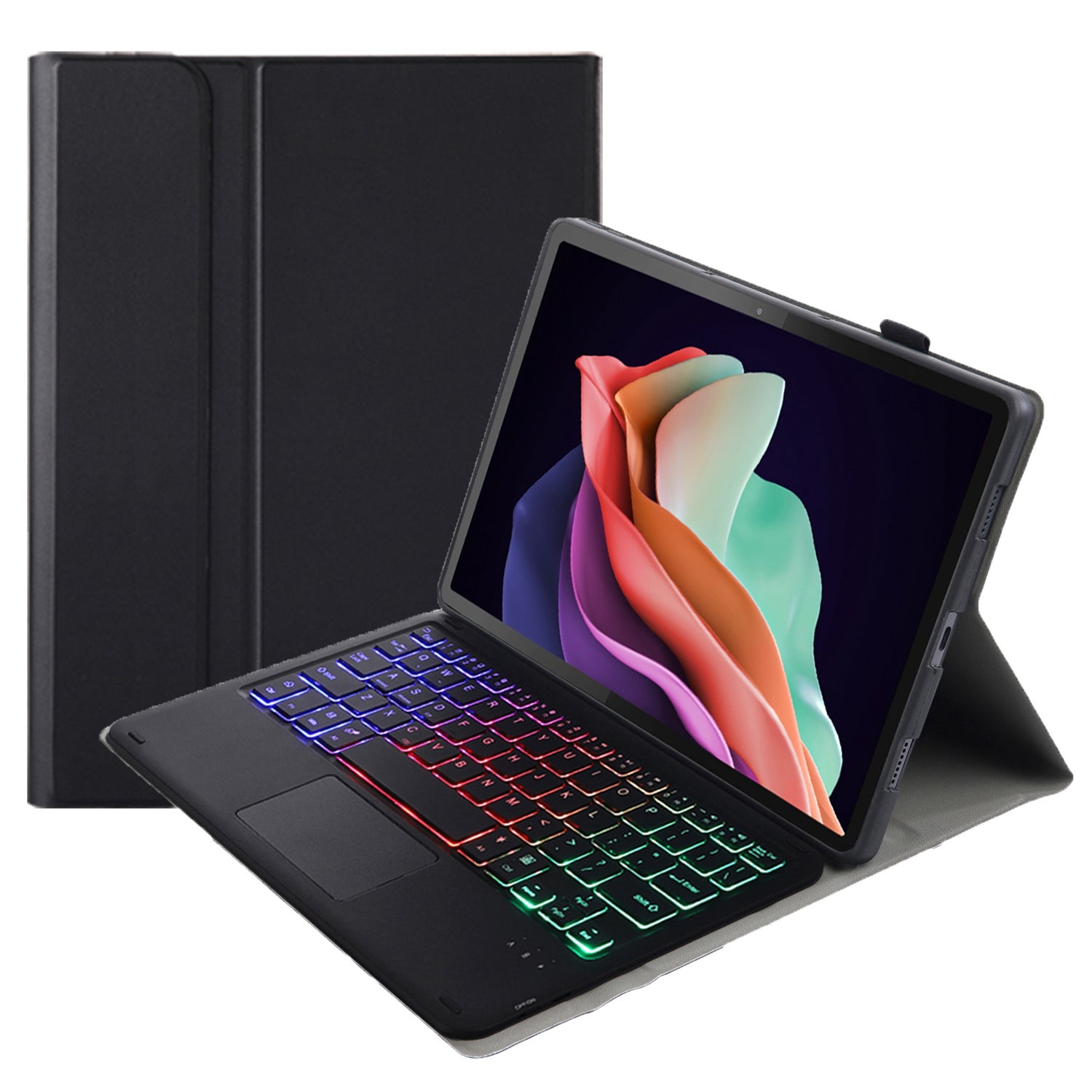 AHC3-AS For Huawei Enjoy Tablet 2 / MatePad C3 10.1 inch / T 10S 10.1 inch / T 10 9.7 inch / Honor Pad 6 10.1-inch / Pad 7 / Pad X8 Tablet Case + Detachable Keyboard with 3 Colour Backlight
