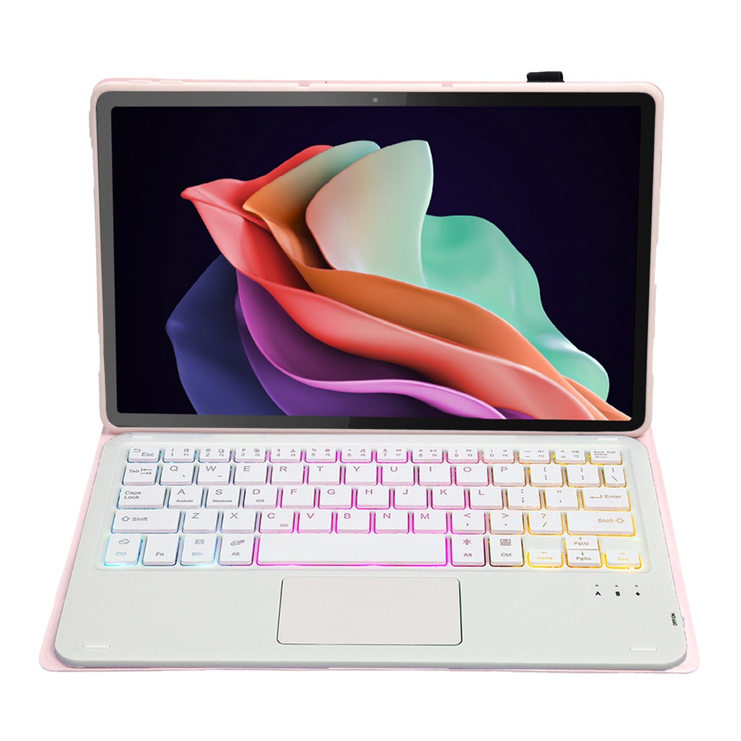 AHC3-AS For Huawei Enjoy Tablet 2 / MatePad C3 10.1 inch / T 10S 10.1 inch / T 10 9.7 inch / Honor Pad 6 10.1-inch / Pad 7 / Pad X8 Tablet Case + Detachable Keyboard with 3 Colour Backlight