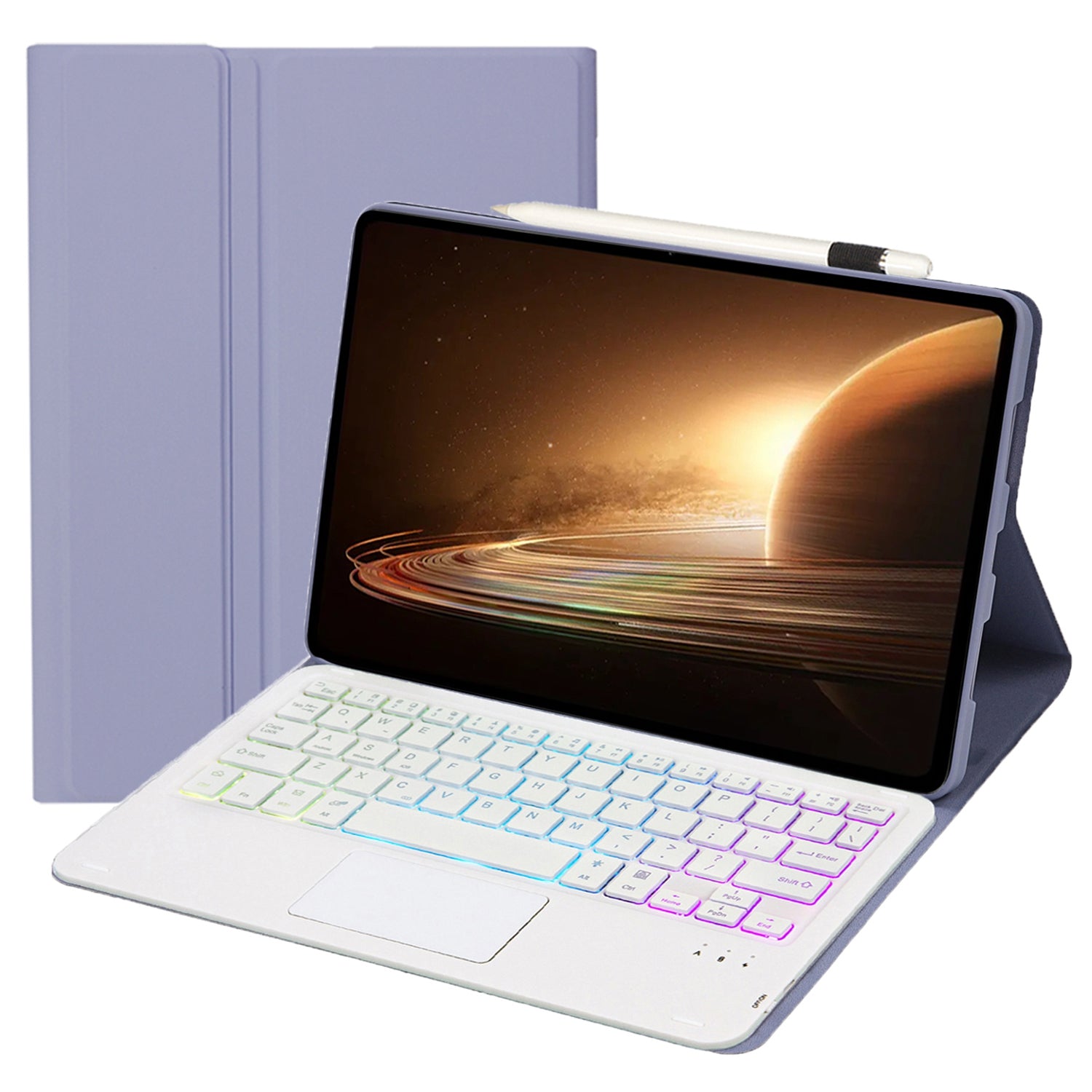 OP13-AS For Oppo Pad 2 Tablet Case with Detachable Touchpad Backlit Keyboard Folio Tablet Cover