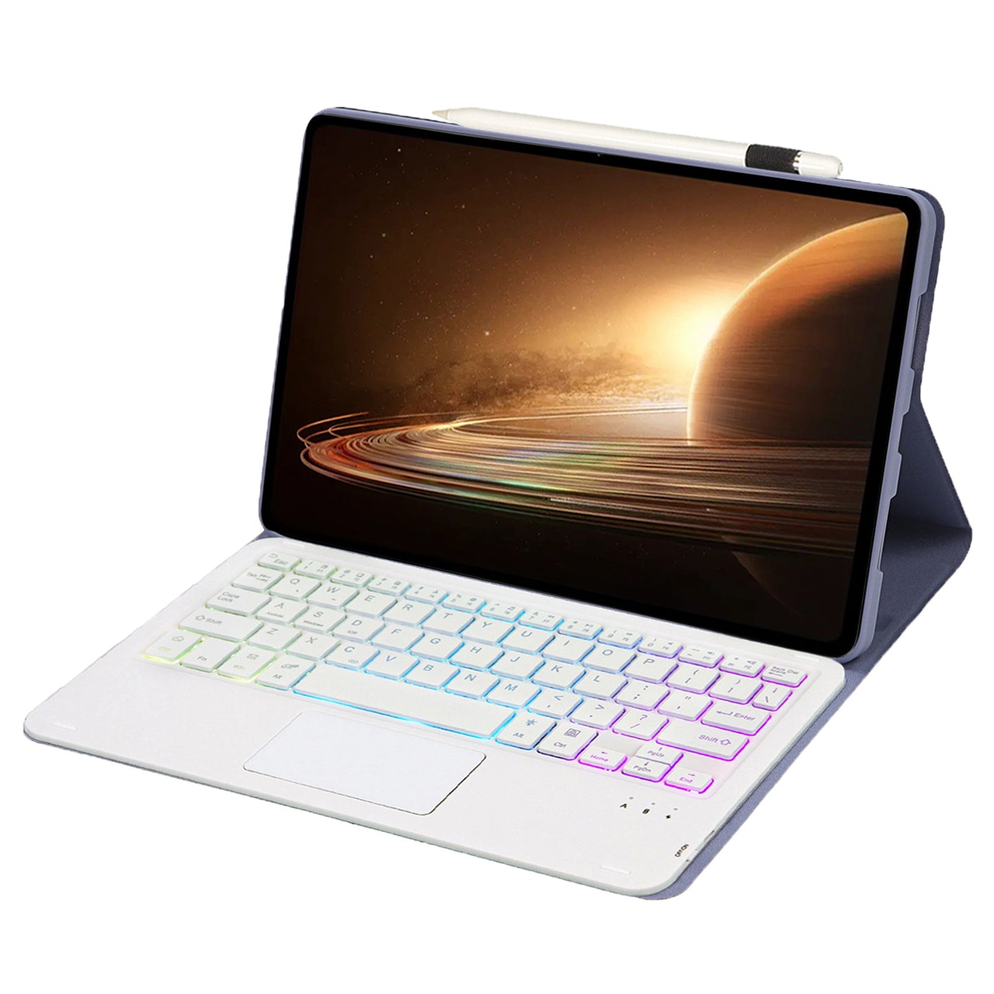 OP13-AS For Oppo Pad 2 Tablet Case with Detachable Touchpad Backlit Keyboard Folio Tablet Cover