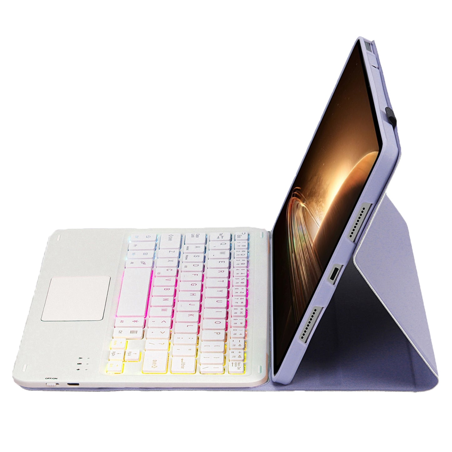 OP13-AS For Oppo Pad 2 Tablet Case with Detachable Touchpad Backlit Keyboard Folio Tablet Cover