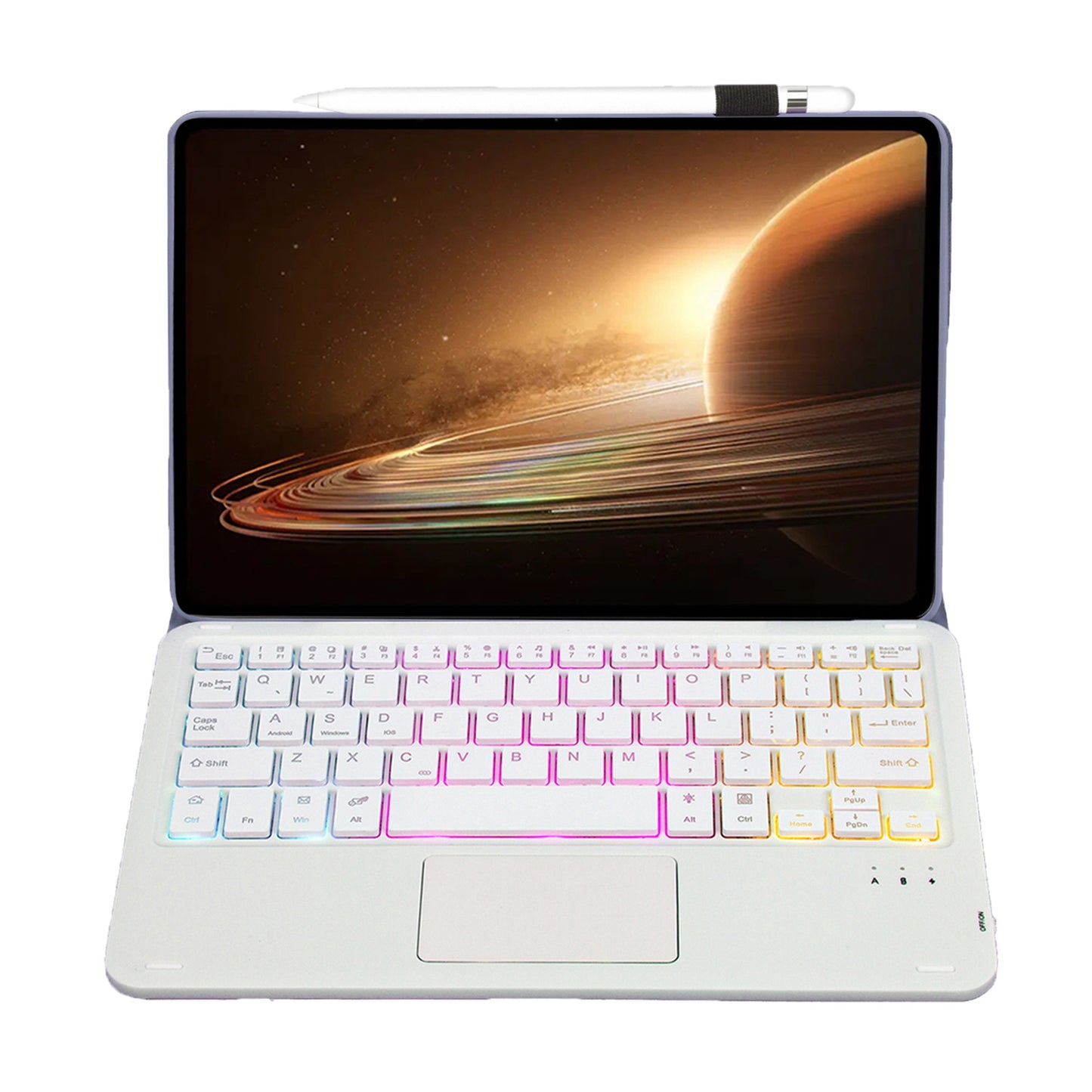 OP13-AS For Oppo Pad 2 Tablet Case with Detachable Touchpad Backlit Keyboard Folio Tablet Cover