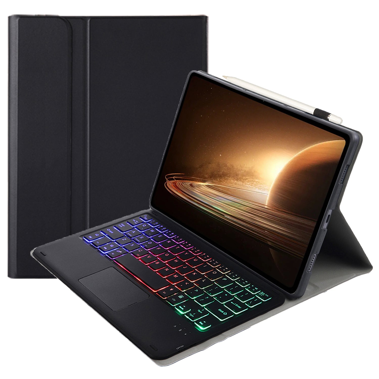 OP13-AS For Oppo Pad 2 Tablet Case with Detachable Touchpad Backlit Keyboard Folio Tablet Cover