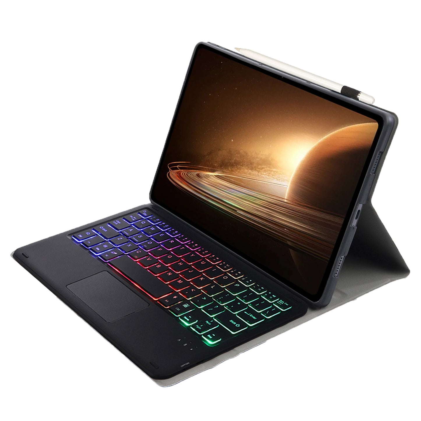 OP13-AS For Oppo Pad 2 Tablet Case with Detachable Touchpad Backlit Keyboard Folio Tablet Cover