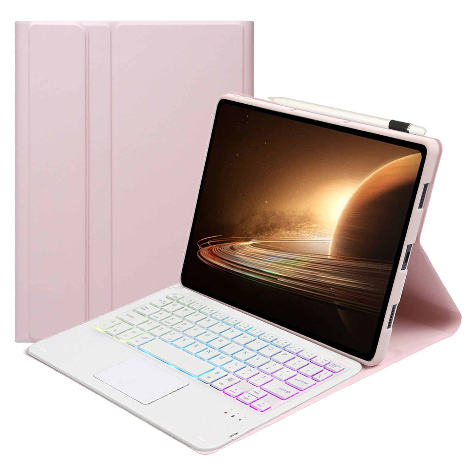 OP13-AS For Oppo Pad 2 Tablet Case with Detachable Touchpad Backlit Keyboard Folio Tablet Cover