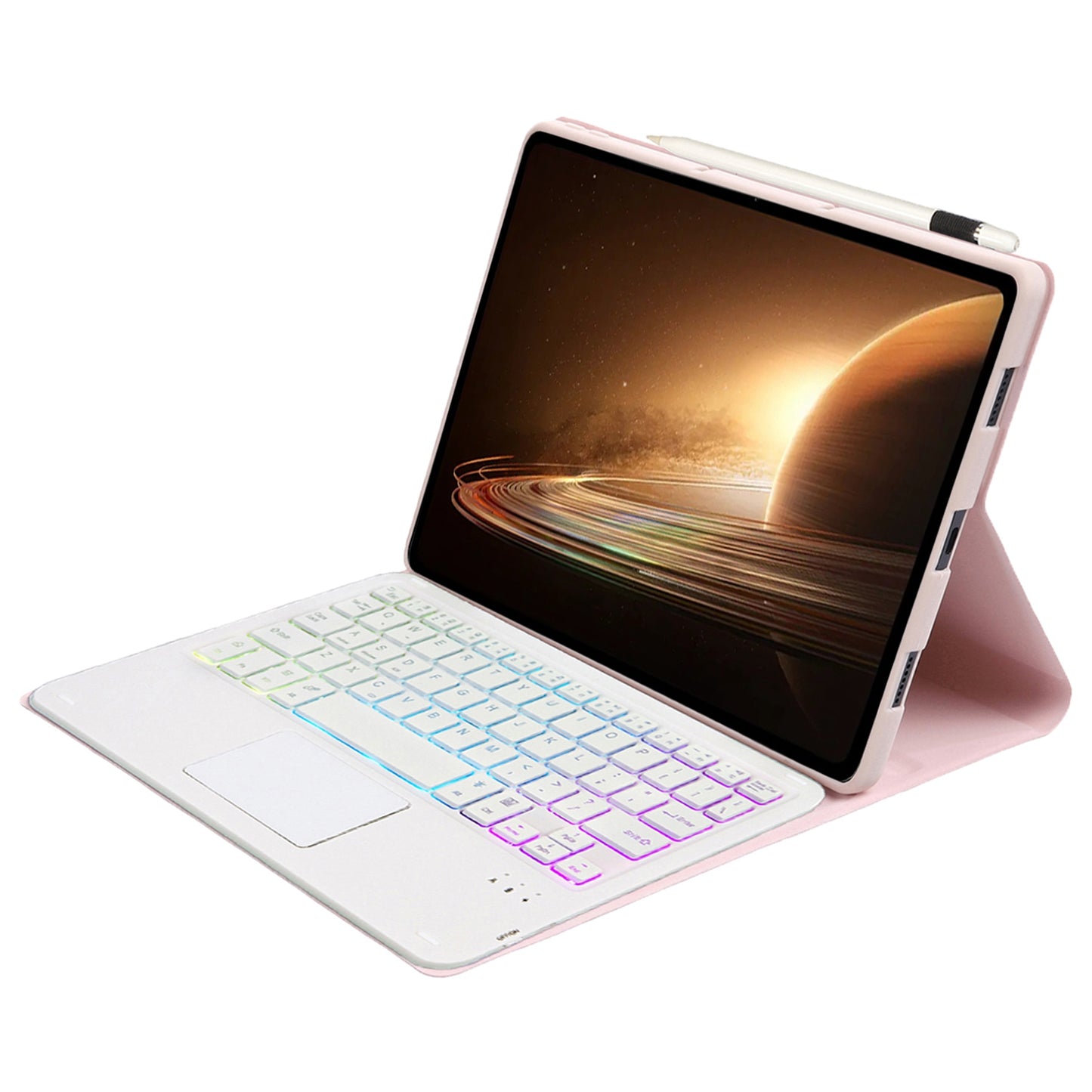 OP13-AS For Oppo Pad 2 Tablet Case with Detachable Touchpad Backlit Keyboard Folio Tablet Cover