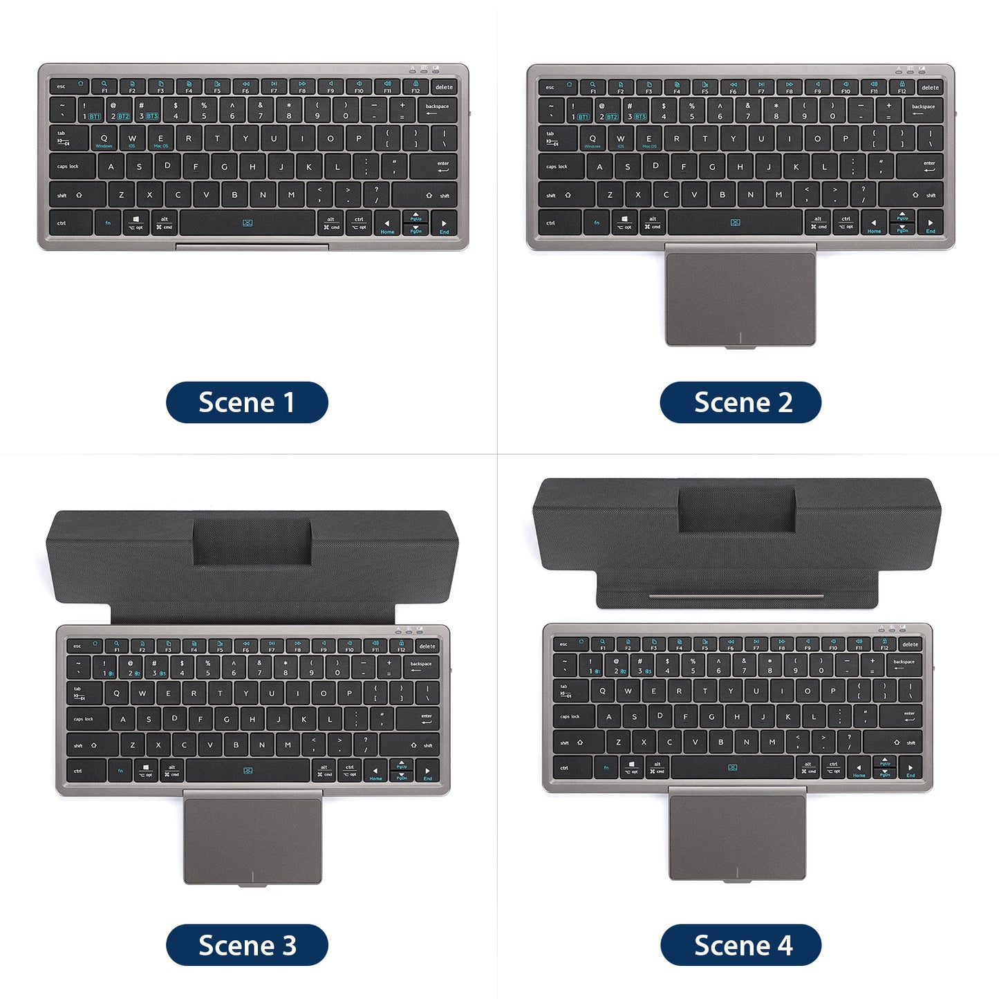 DUX DUCIS Multifunctional Bluetooth Keyboard Portable Slim Wireless Keyboard with Touchpad for Laptops / Tablets / Phones