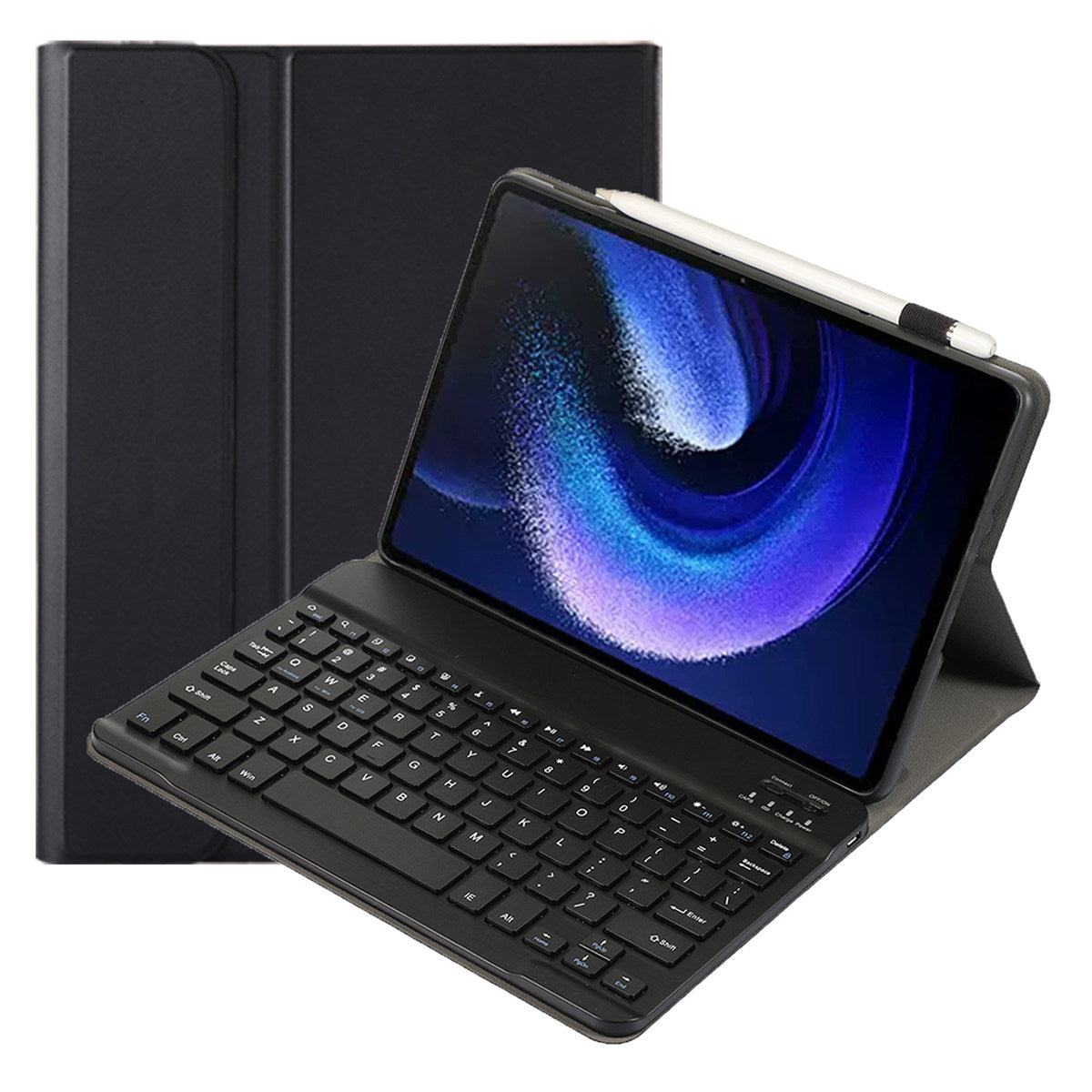 A0N7 For Xiaomi Pad 6 / Pad 6 Pro PU Leather Cover Ultra-Thin Stand Tablet Case with Removable Bluetooth Keyboard
