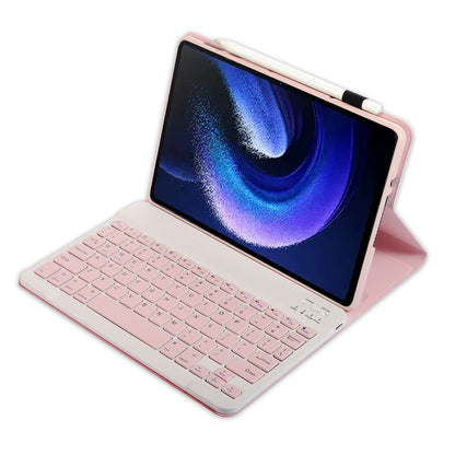 A0N7 For Xiaomi Pad 6 / Pad 6 Pro PU Leather Cover Ultra-Thin Stand Tablet Case with Removable Bluetooth Keyboard