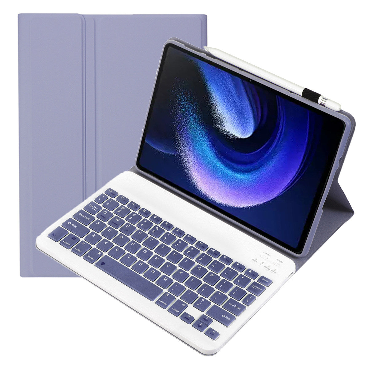 A0N7 For Xiaomi Pad 6 / Pad 6 Pro PU Leather Cover Ultra-Thin Stand Tablet Case with Removable Bluetooth Keyboard