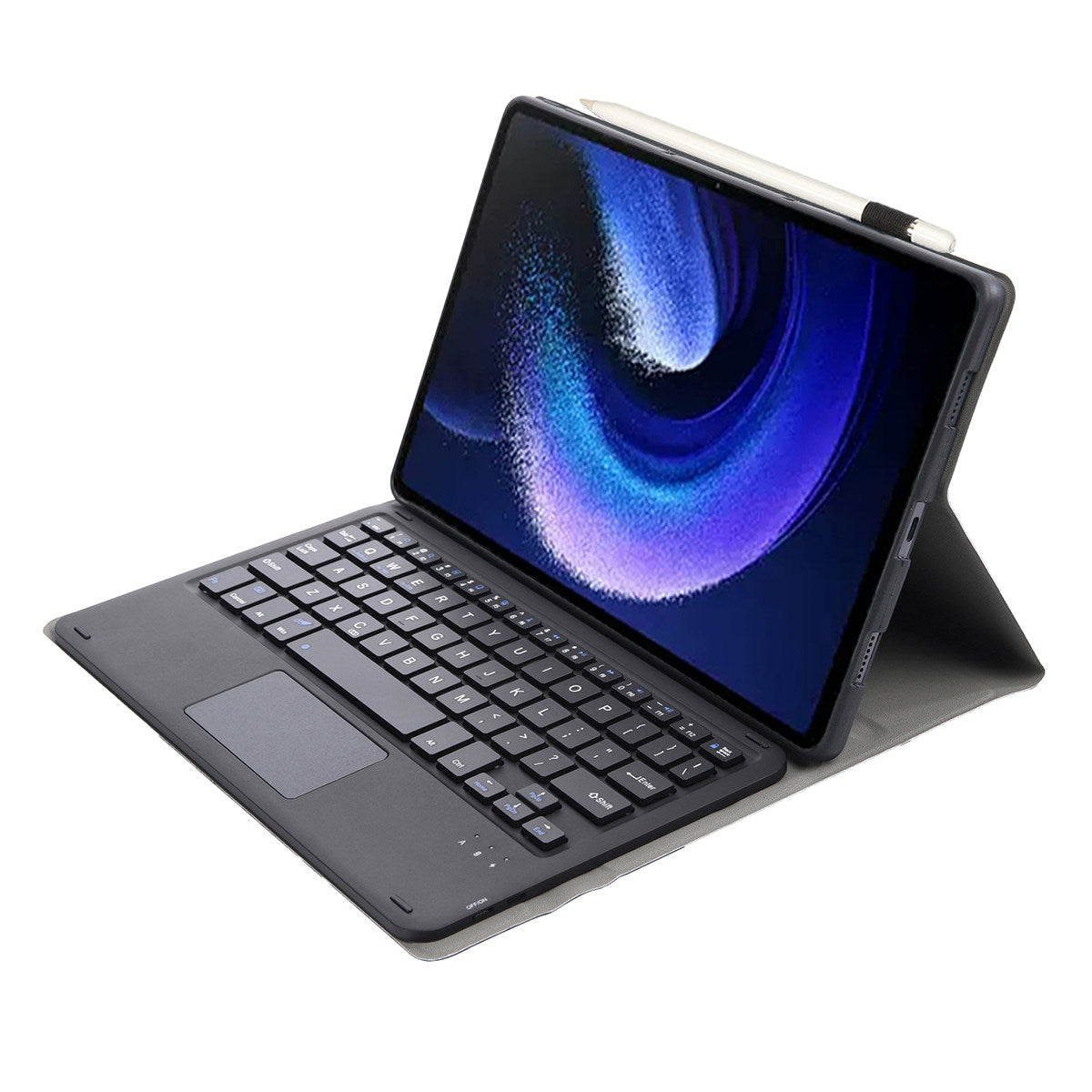 A0N7-A For Xiaomi Pad 6 / Pad 6 Pro PU Leather Tablet Case Slim Folio Stand Cover with Touchpad Detachable Keyboard