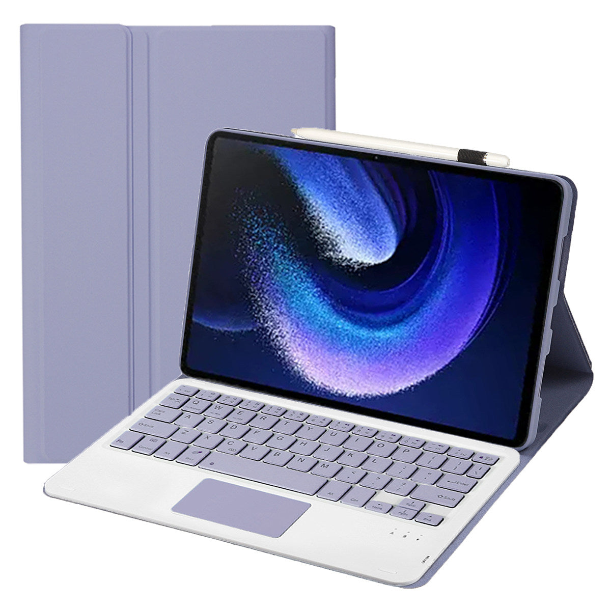 A0N7-A For Xiaomi Pad 6 / Pad 6 Pro PU Leather Tablet Case Slim Folio Stand Cover with Touchpad Detachable Keyboard