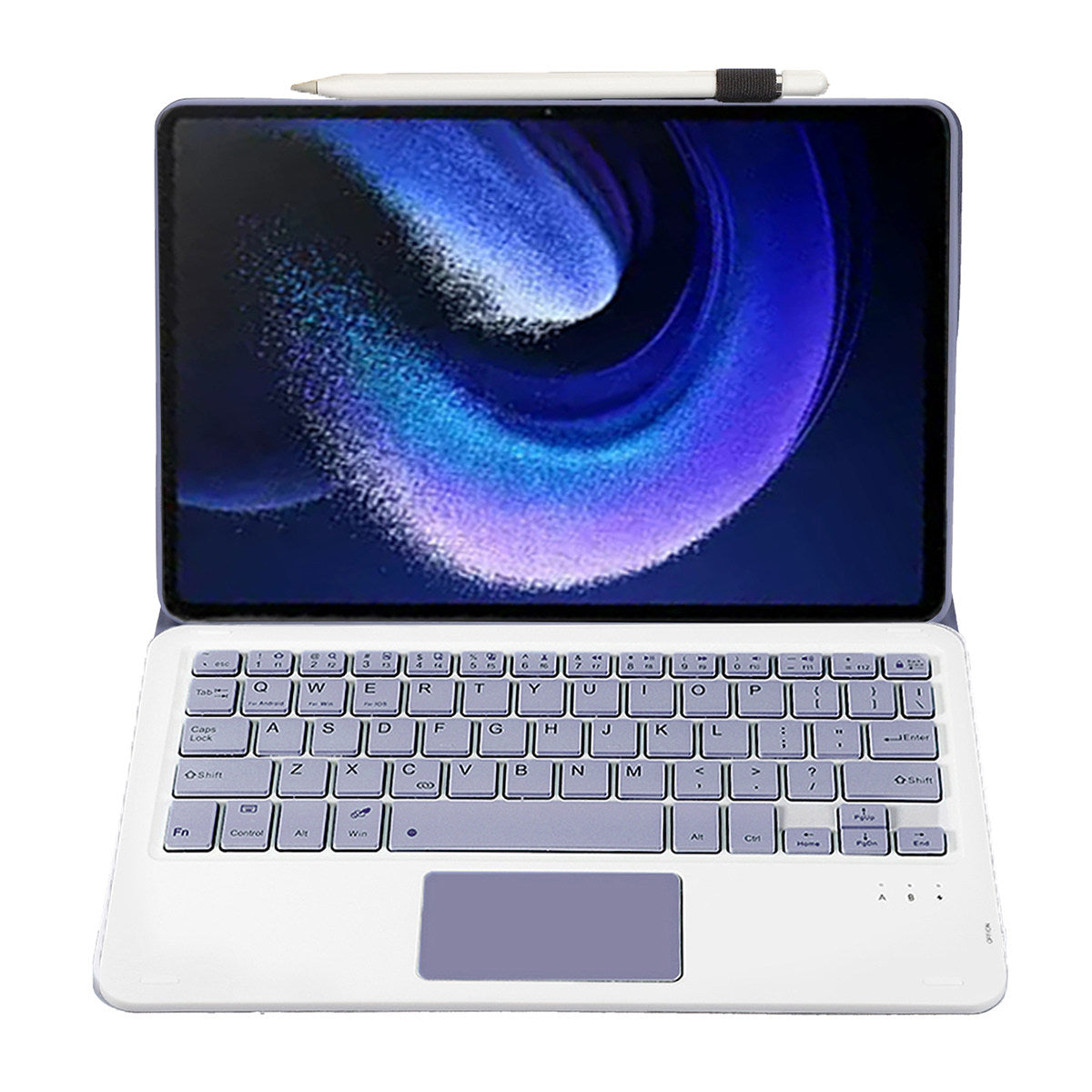 A0N7-A For Xiaomi Pad 6 / Pad 6 Pro PU Leather Tablet Case Slim Folio Stand Cover with Touchpad Detachable Keyboard