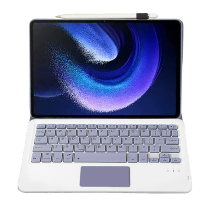A0N7-A For Xiaomi Pad 6 / Pad 6 Pro PU Leather Tablet Case Slim Folio Stand Cover with Touchpad Detachable Keyboard
