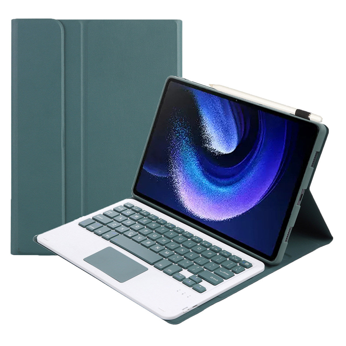 A0N7-A For Xiaomi Pad 6 / Pad 6 Pro PU Leather Tablet Case Slim Folio Stand Cover with Touchpad Detachable Keyboard