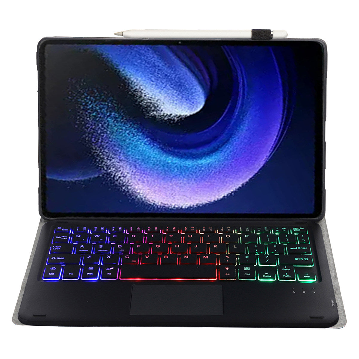 A0N7-AS For Xiaomi Pad 6 / Pad 6 Pro PU Leather Ultra Thin Stand Tablet Case + Touchpad Bluetooth Keyboard with Backlit