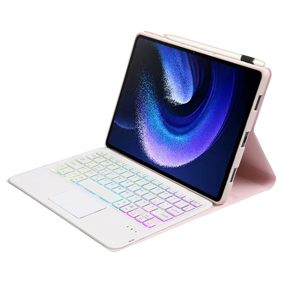 A0N7-AS For Xiaomi Pad 6 / Pad 6 Pro PU Leather Ultra Thin Stand Tablet Case + Touchpad Bluetooth Keyboard with Backlit