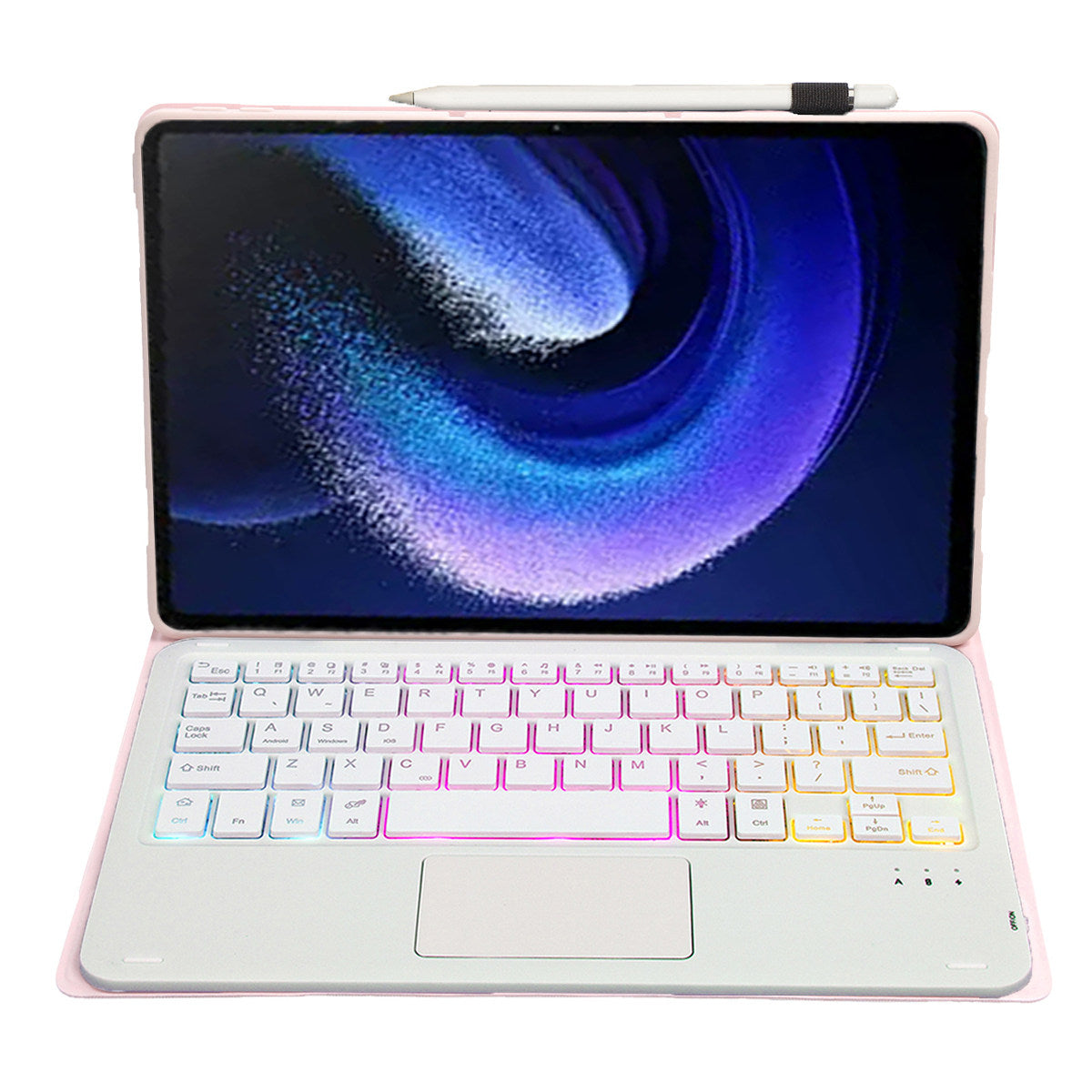 A0N7-AS For Xiaomi Pad 6 / Pad 6 Pro PU Leather Ultra Thin Stand Tablet Case + Touchpad Bluetooth Keyboard with Backlit