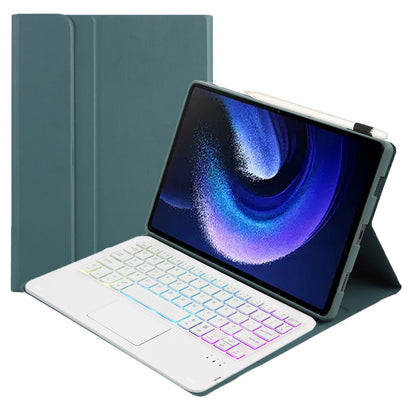 A0N7-AS For Xiaomi Pad 6 / Pad 6 Pro PU Leather Ultra Thin Stand Tablet Case + Touchpad Bluetooth Keyboard with Backlit