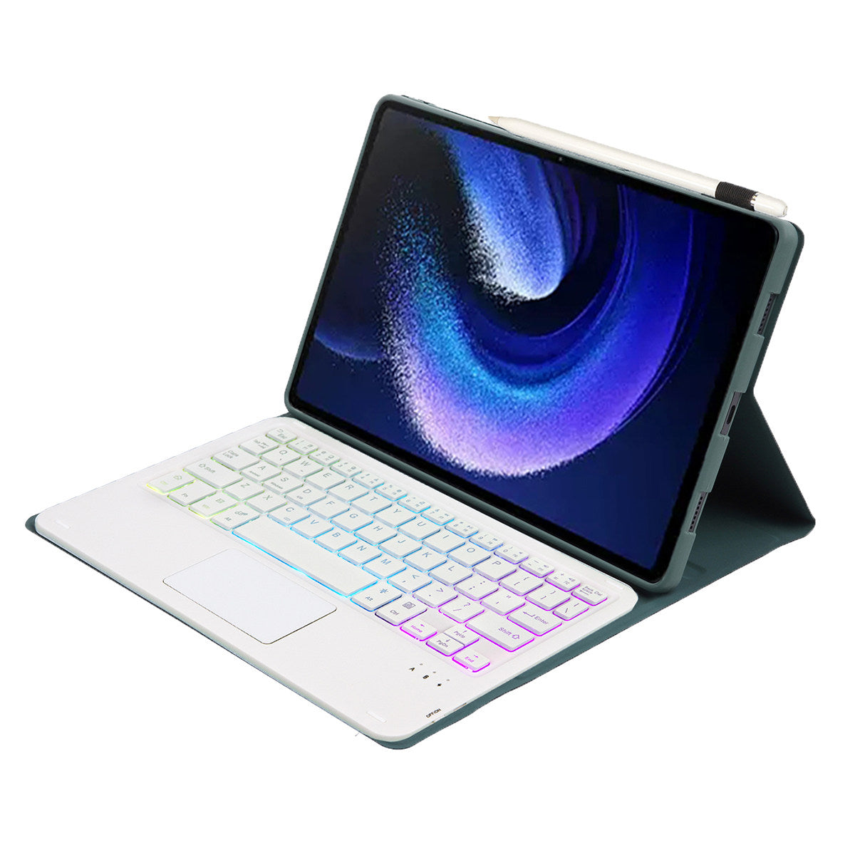 A0N7-AS For Xiaomi Pad 6 / Pad 6 Pro PU Leather Ultra Thin Stand Tablet Case + Touchpad Bluetooth Keyboard with Backlit