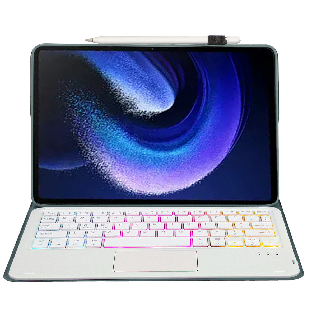 A0N7-AS For Xiaomi Pad 6 / Pad 6 Pro PU Leather Ultra Thin Stand Tablet Case + Touchpad Bluetooth Keyboard with Backlit
