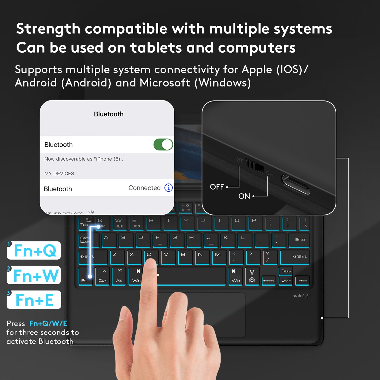 SK-X205D For Samsung Galaxy Tab A8 10.5 (2022) (SM-X200 / X205 / X207) Keyboard Case PU Leather Stand Cover with Backlit Detachable Touchpad Bluetooth Keyboard