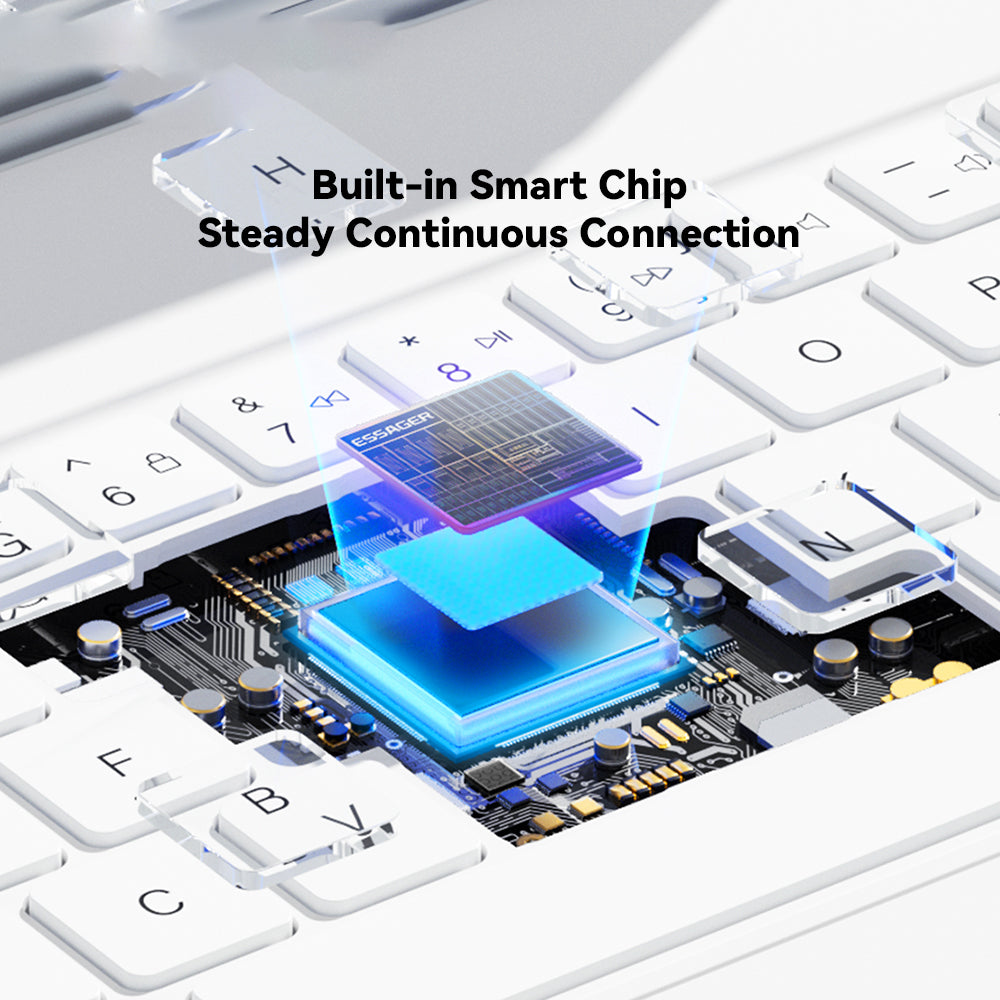 ESSAGER For iPad Pro 12.9-inch Magic Touchpad Bluetooth Keyboard Magnetic Tablet Stand Protective Case