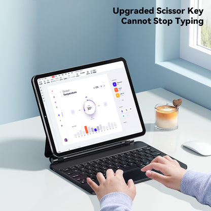 ESSAGER For iPad Pro 12.9-inch Magic Touchpad Bluetooth Keyboard Magnetic Tablet Stand Protective Case