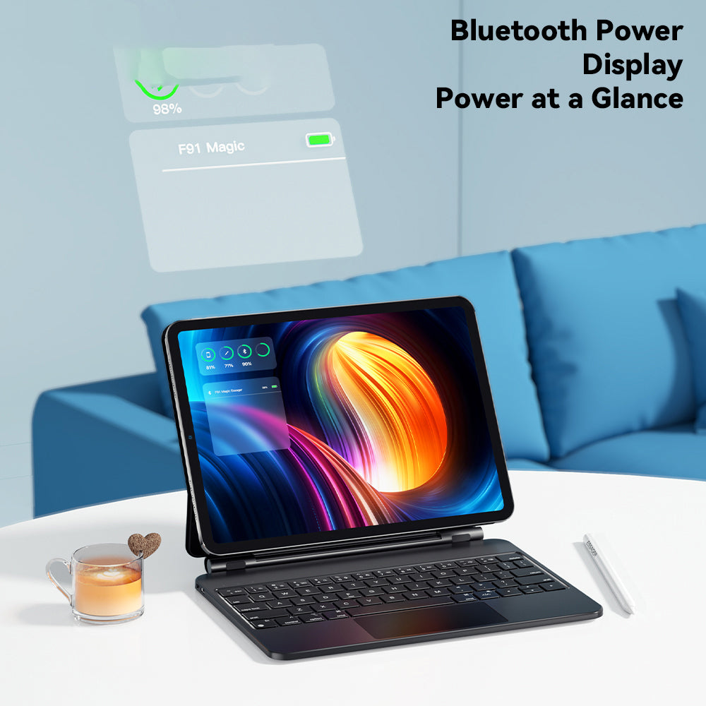 ESSAGER For iPad Pro 12.9-inch Magic Touchpad Bluetooth Keyboard Magnetic Tablet Stand Protective Case