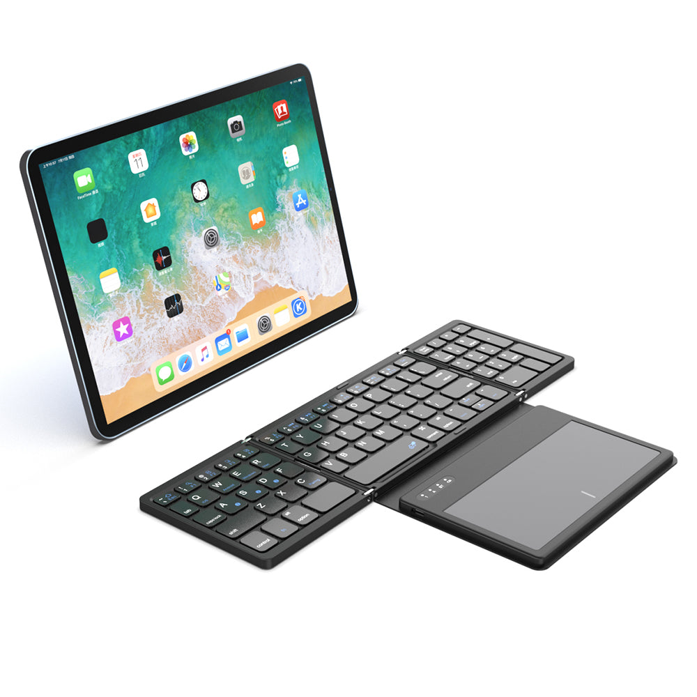 B055 Portable Folding Bluetooth Keyboard Universal Laptop Tablet Wireless Keyboard with Touchpad