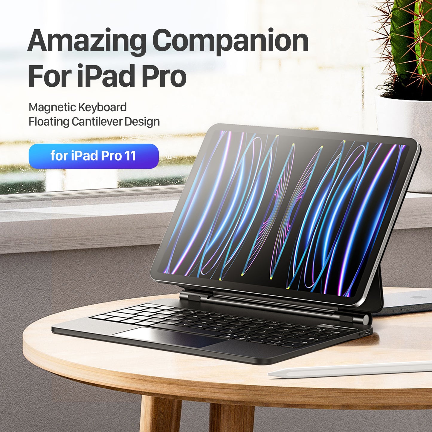DUX DUCIS For iPad Pro 11 (2018) / (2020) / (2021) / (2022) / iPad Air (2020) / (2022) Tablet Case Magnetic Floating Stand Cover with Keyboard