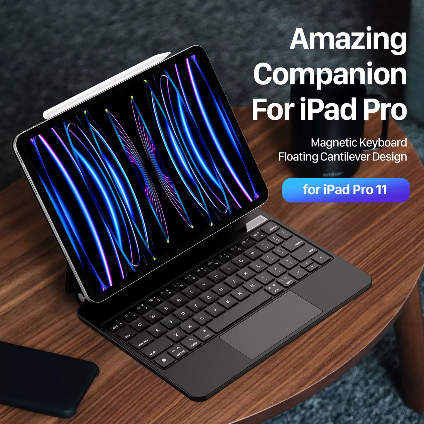 DUX DUCIS For iPad Pro 11 (2018) / (2020) / (2021) / (2022) / iPad Air (2020) / (2022) Tablet Case Magnetic Floating Stand Cover with Keyboard