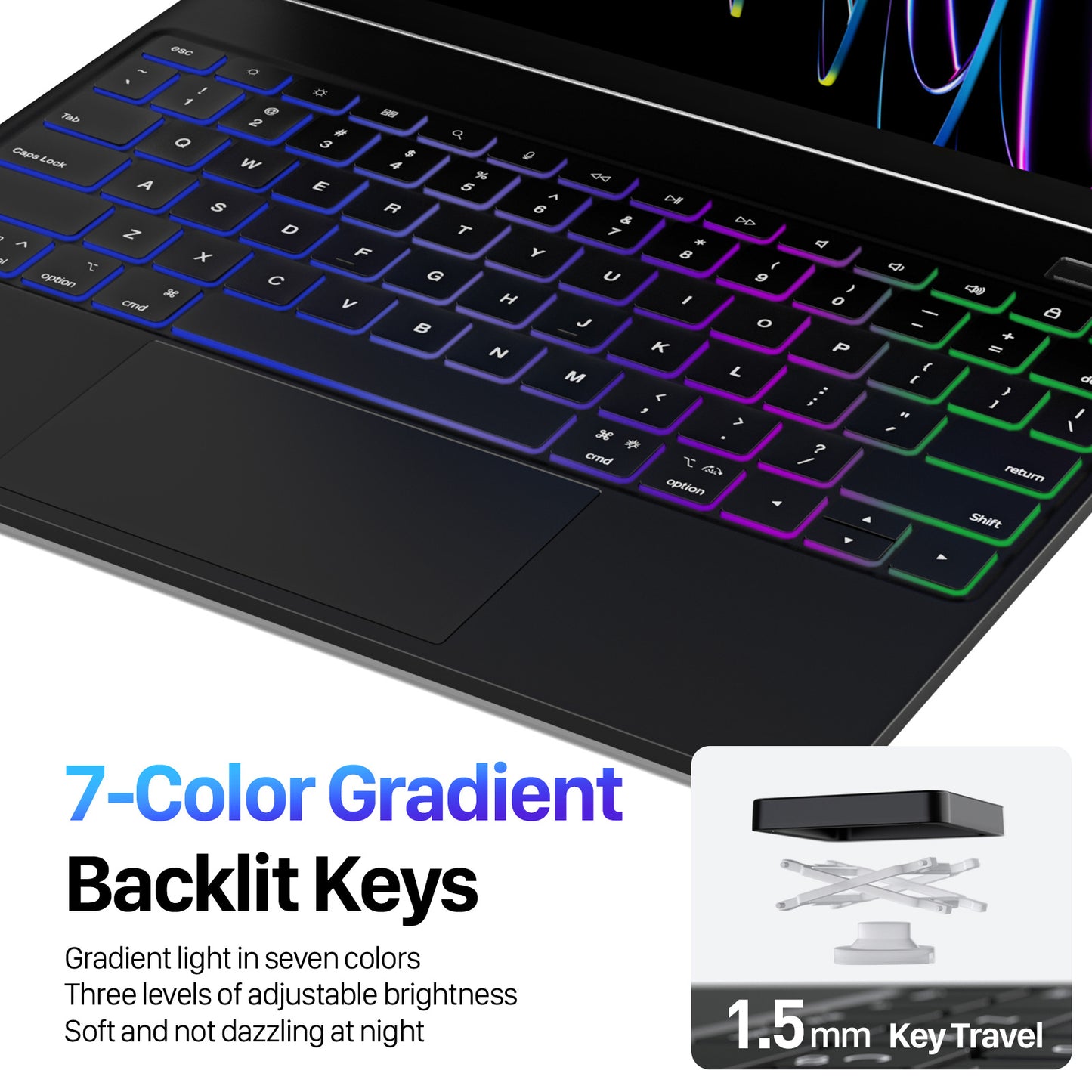 DUX DUCIS For iPad Pro 12.9 (2020) / (2021) / (2022) Magnetic Floating Tablet Case Stand Wireless Backlit Cover with Keyboard