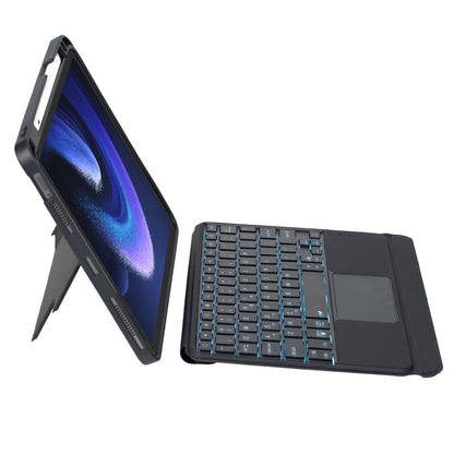 T0N7-AS for Xiaomi Pad 6 / Pad 6 Pro PU Leather Tablet Case  with Pencil Holder + Touchpad Detachable Backlit Bluetooth Keyboard