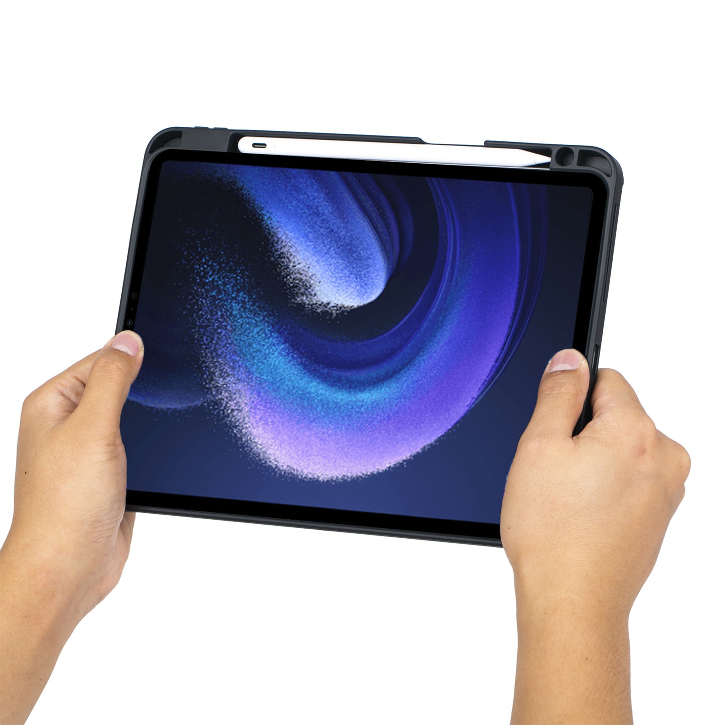 T0N7-AS for Xiaomi Pad 6 / Pad 6 Pro PU Leather Tablet Case  with Pencil Holder + Touchpad Detachable Backlit Bluetooth Keyboard