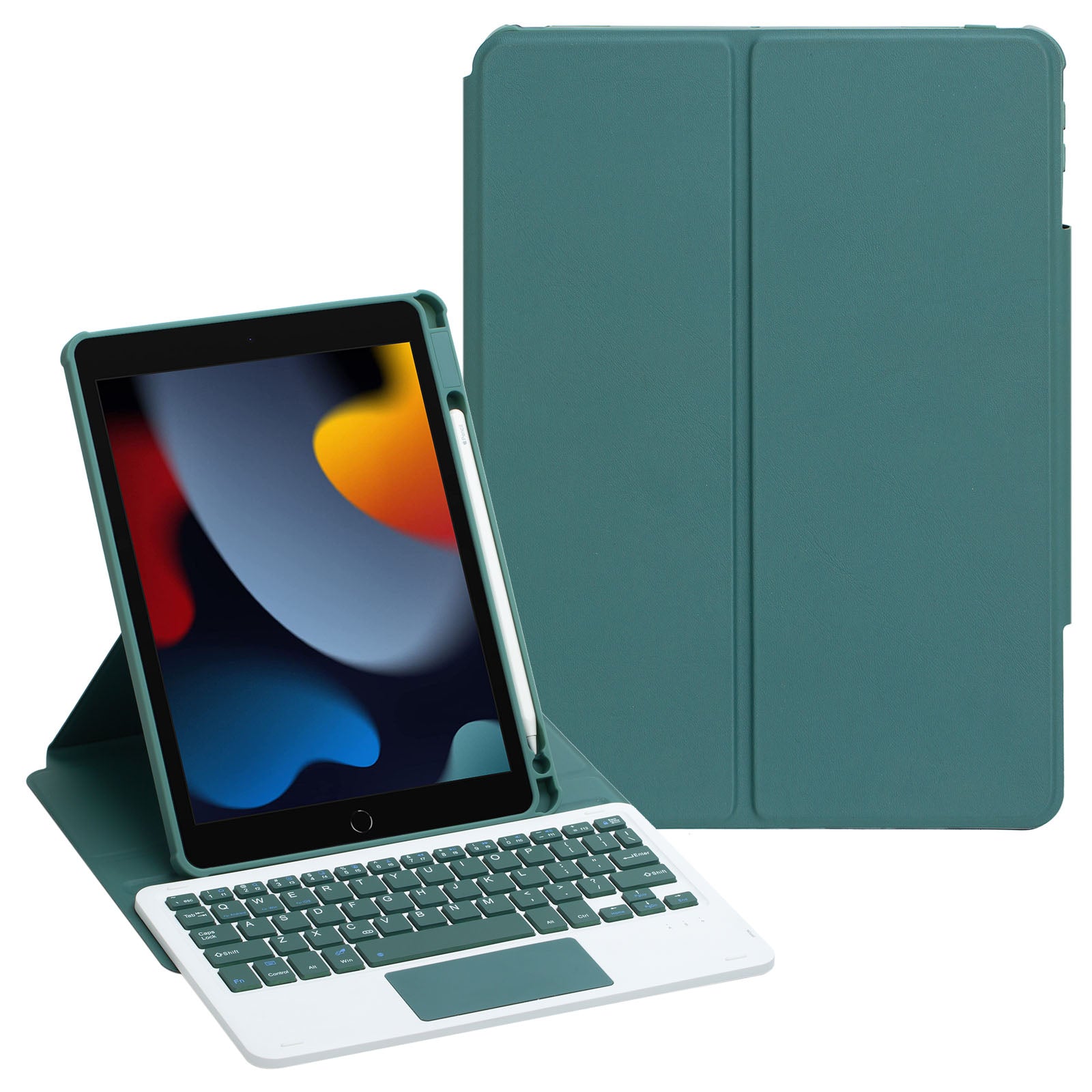 F102B-A Tablet Case for iPad 10.2 (2019) / (2020) / (2021) / iPad Air 10.5 inch (2019) / iPad Pro 10.5-inch (2017) Leather Stand Cover with Touchpad Keyboard