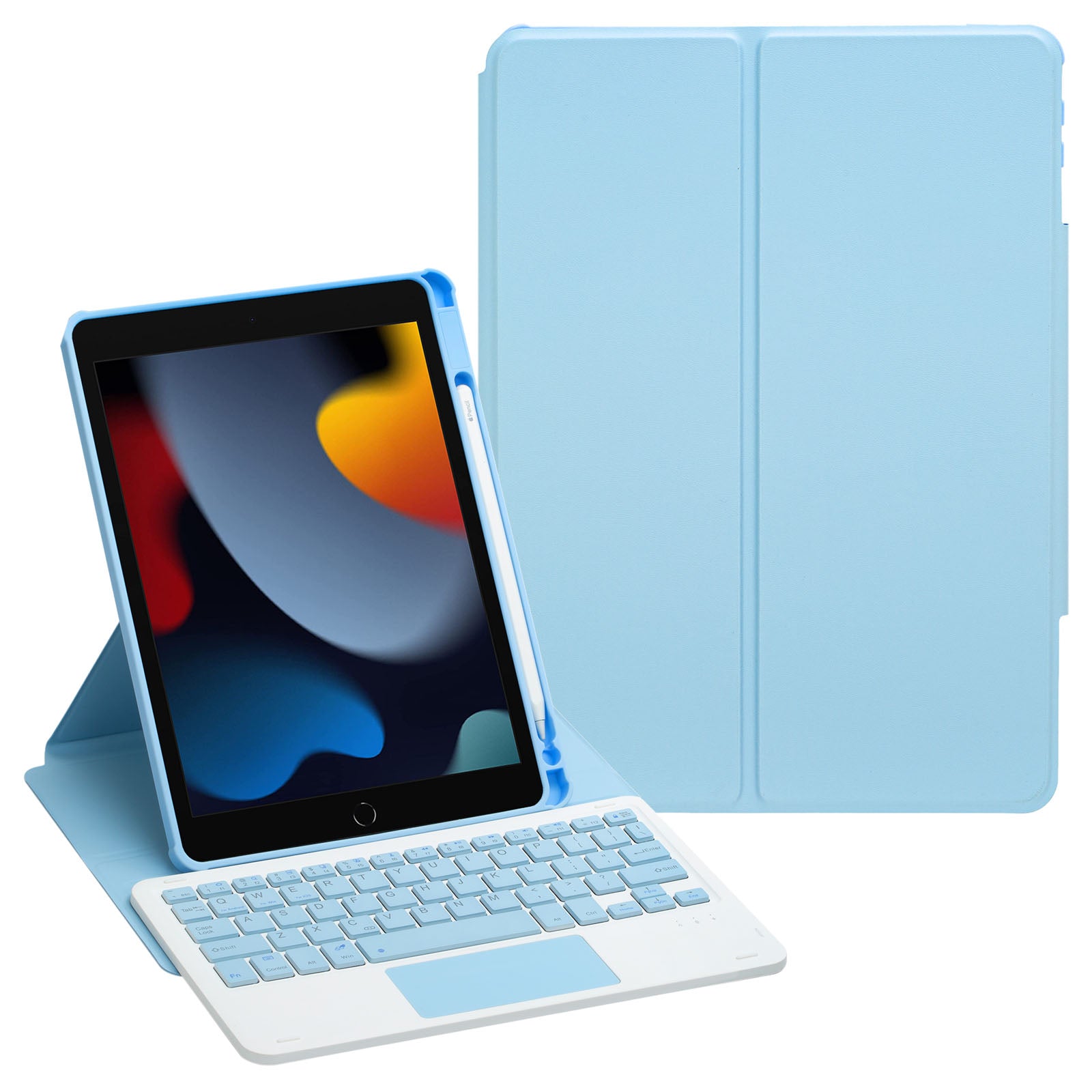 F102B-A Tablet Case for iPad 10.2 (2019) / (2020) / (2021) / iPad Air 10.5 inch (2019) / iPad Pro 10.5-inch (2017) Leather Stand Cover with Touchpad Keyboard