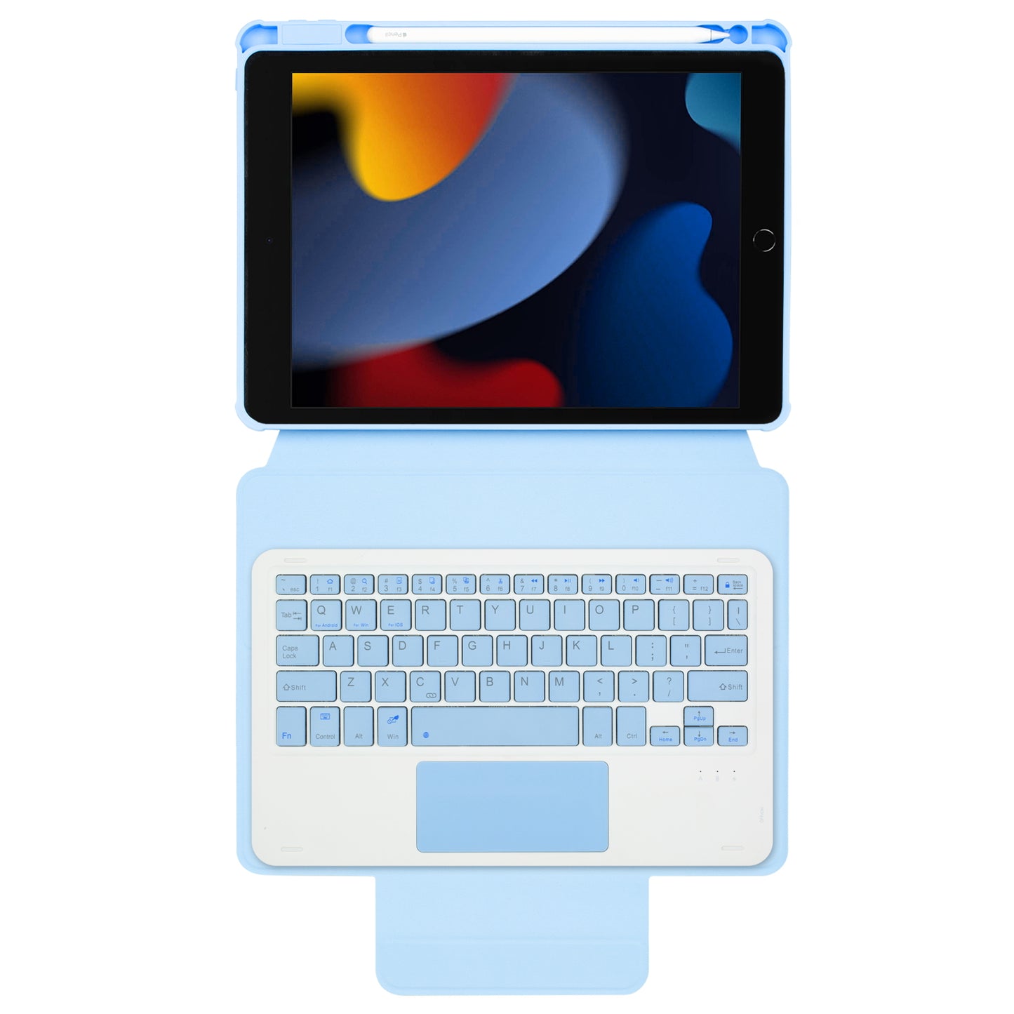 F102B-A Tablet Case for iPad 10.2 (2019) / (2020) / (2021) / iPad Air 10.5 inch (2019) / iPad Pro 10.5-inch (2017) Leather Stand Cover with Touchpad Keyboard