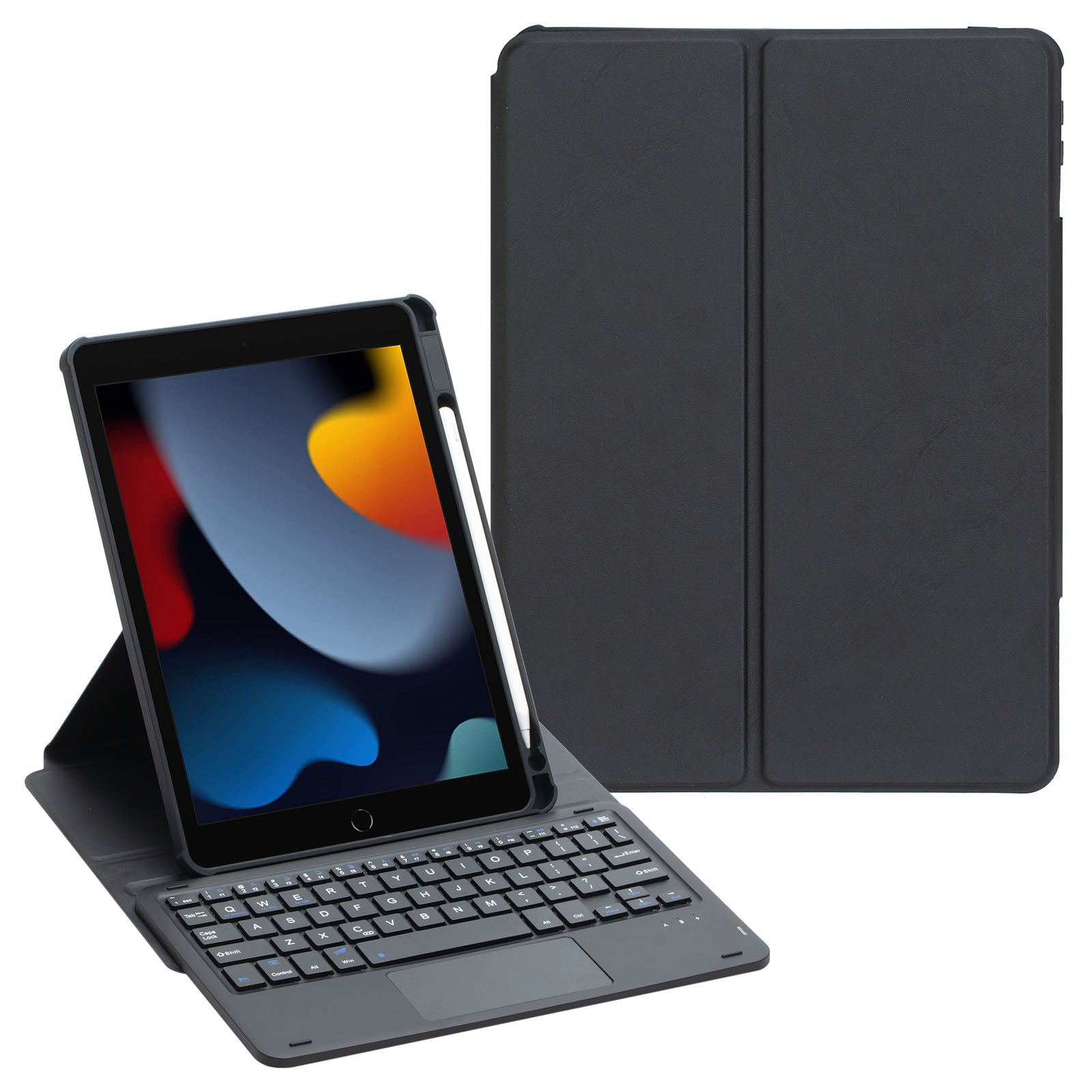 F102B-A Tablet Case for iPad 10.2 (2019) / (2020) / (2021) / iPad Air 10.5 inch (2019) / iPad Pro 10.5-inch (2017) Leather Stand Cover with Touchpad Keyboard