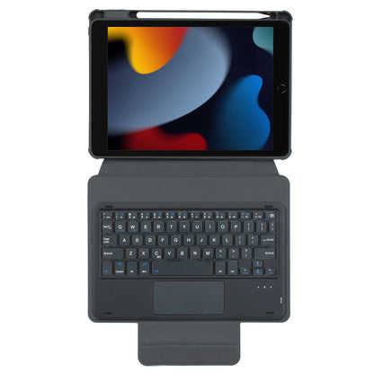 F102B-A Tablet Case for iPad 10.2 (2019) / (2020) / (2021) / iPad Air 10.5 inch (2019) / iPad Pro 10.5-inch (2017) Leather Stand Cover with Touchpad Keyboard
